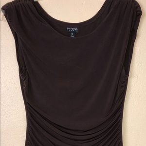 Elegant Chocolate Brown Sleeveless Dress